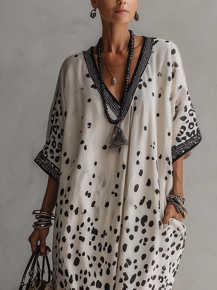 GREY GRADIENT LEOPARD MAXI DRESS CHIFFON