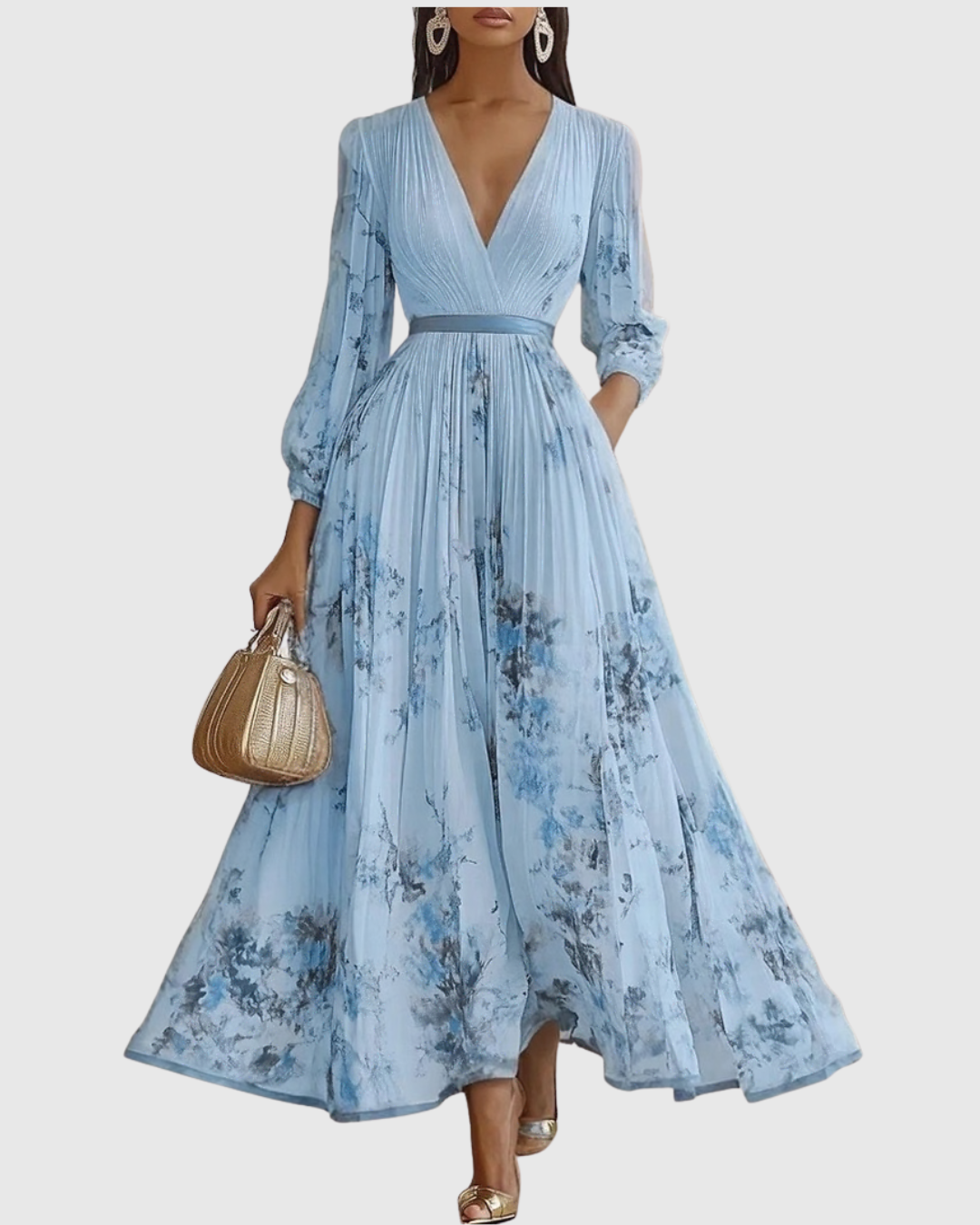 Caitlin | Elegant Pleated Maxi Dress