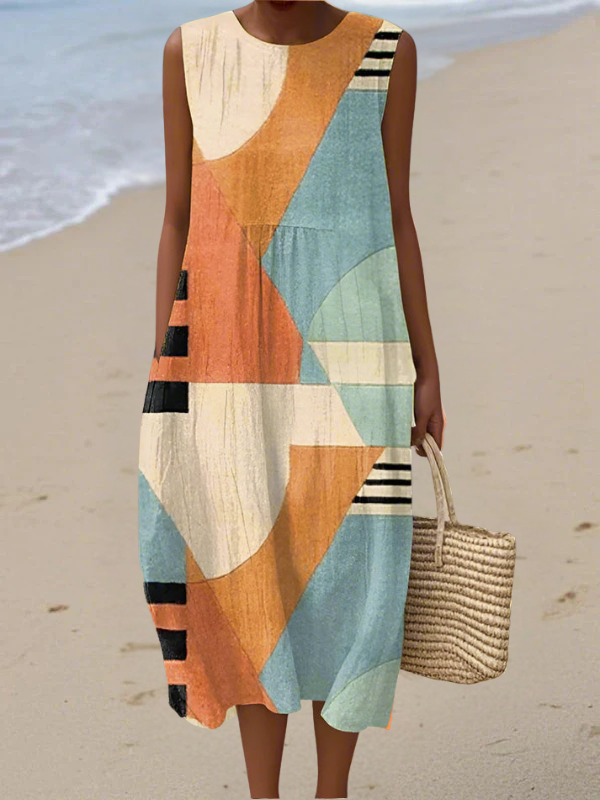 Iris - Versatile Multicolored Midi Dress