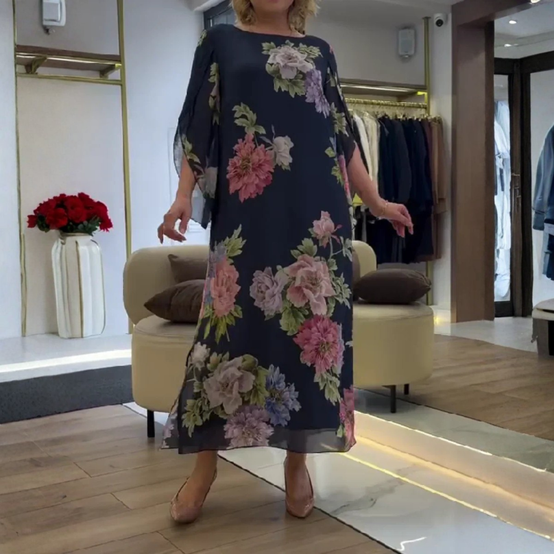 Lori | Floral Print Maxi Dress Lightweight Chiffon Comfort