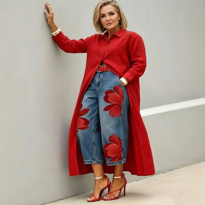 Tanya | Wide Jeans + FREE Shirt-Dress