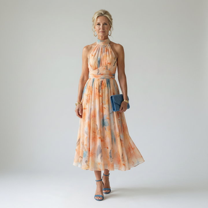 Maya | Soft Halter Midi Dress