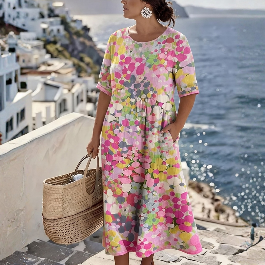 Emma | Elegant Floral Midi Dress
