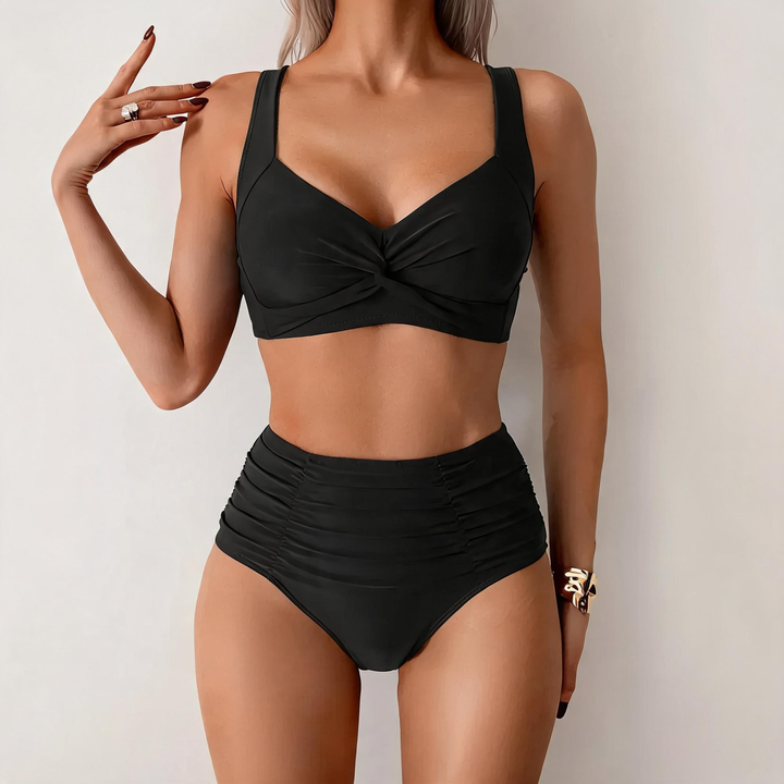 Stacey | bandeau bikini with ruched fabric