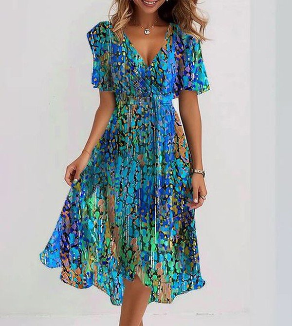 Marcella | Breezy Blue Midi Dress