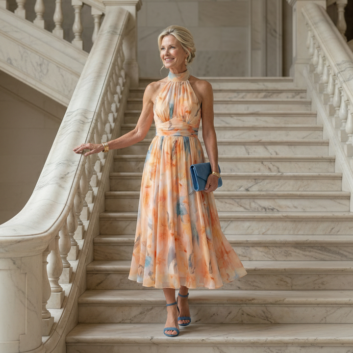Maya | Soft Halter Midi Dress