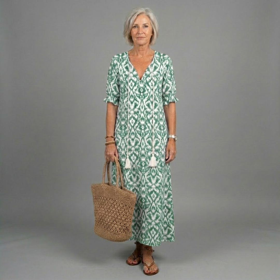 Willow | Bohemian Long Dress with Ethnic Print