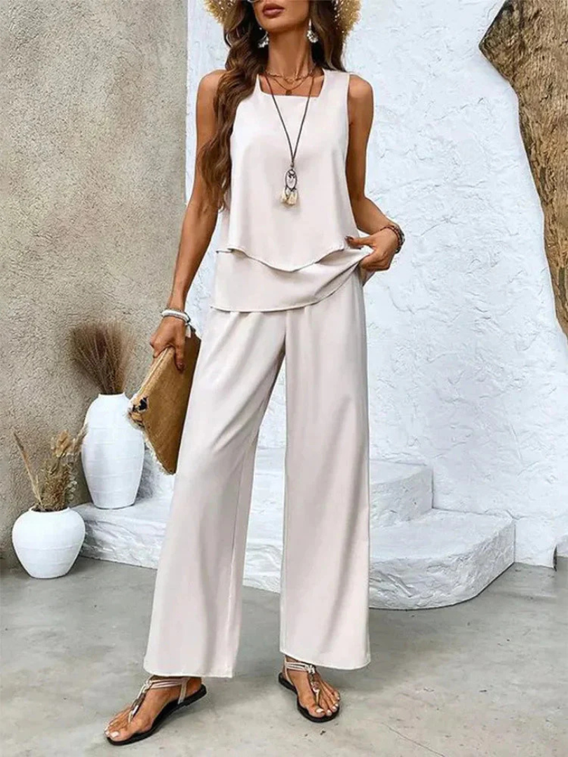 Ovelynra™ | Sleeveless Top and Wide Leg Pants