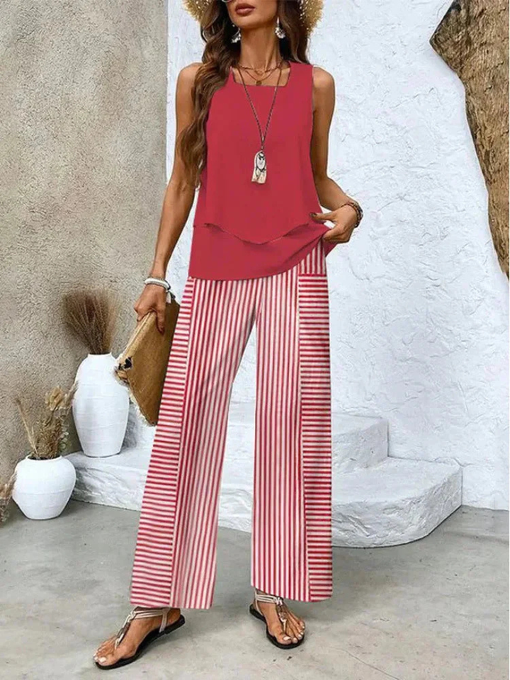 Ovelynra™ | Sleeveless Top and Wide Leg Pants