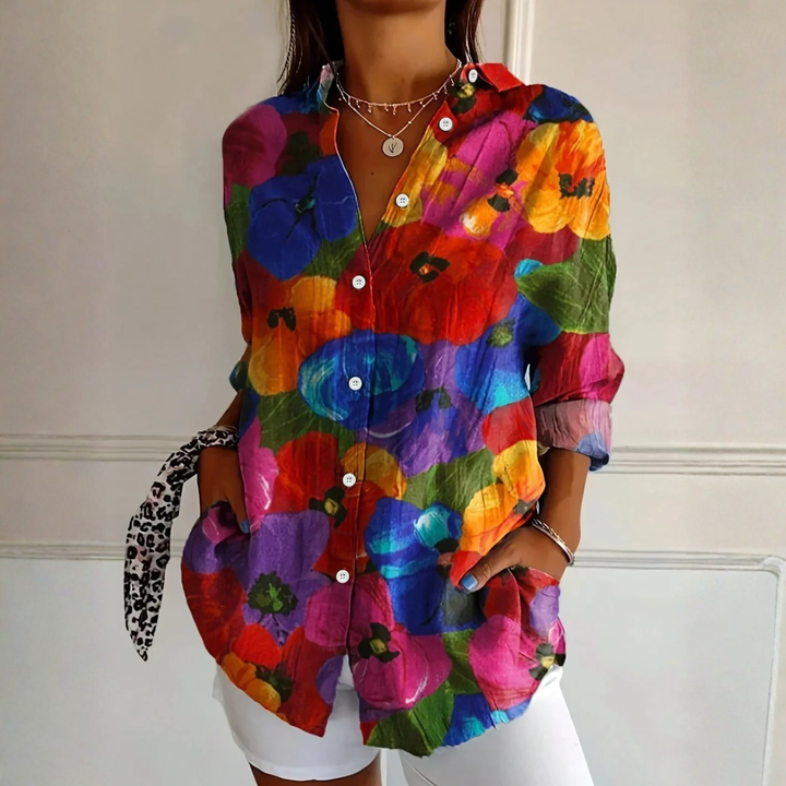 Audrey | Colorful Blouse with Playful Print