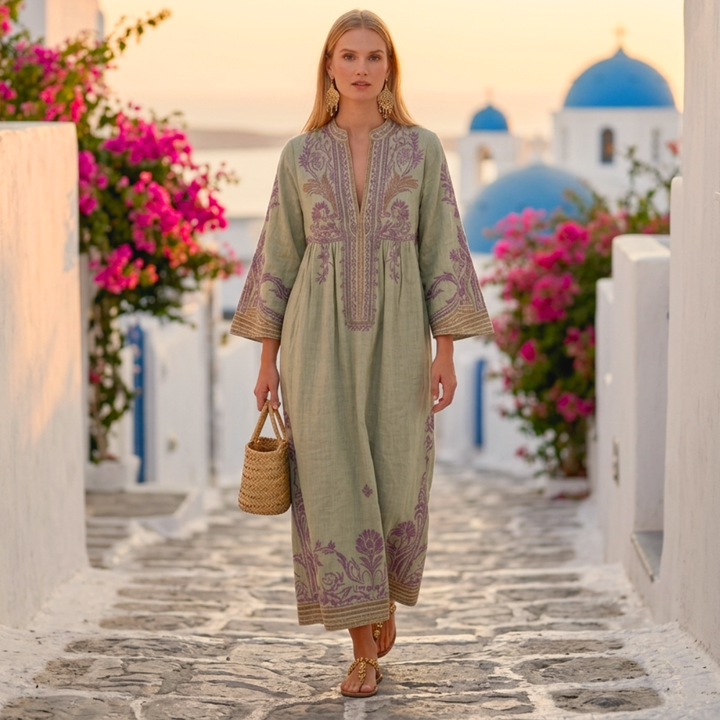 Ariadne - Boho dress with embroidery