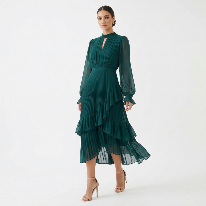 Melanie - Dress with Pleats and Wide Sleeves