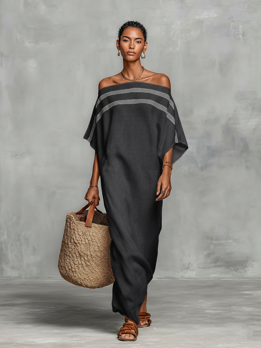 OFF-THE-SHOULDER MAXI DRESS
