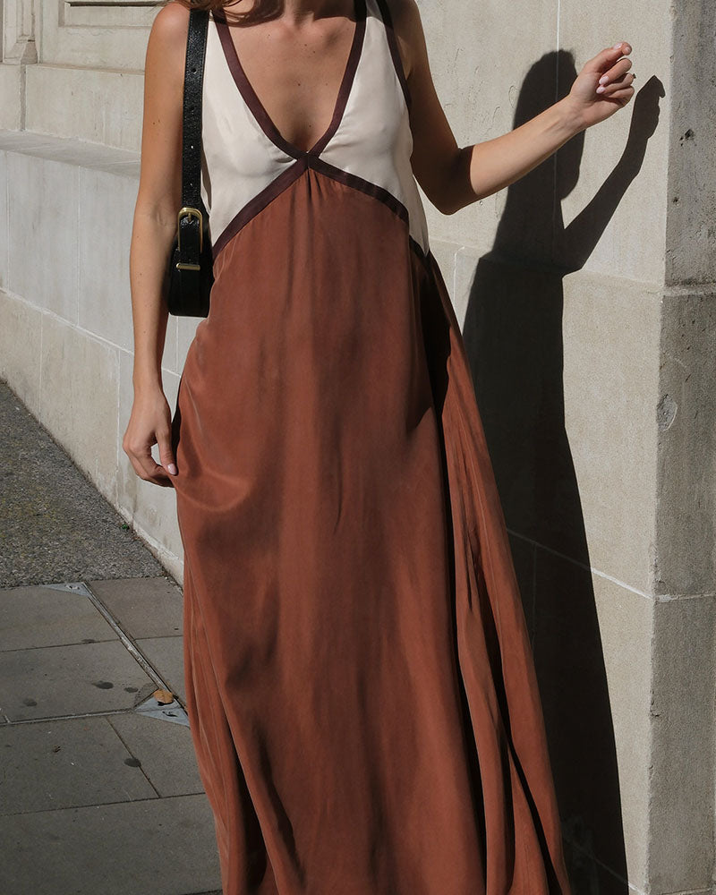 Lois | Bold Contrast Maxi Dress