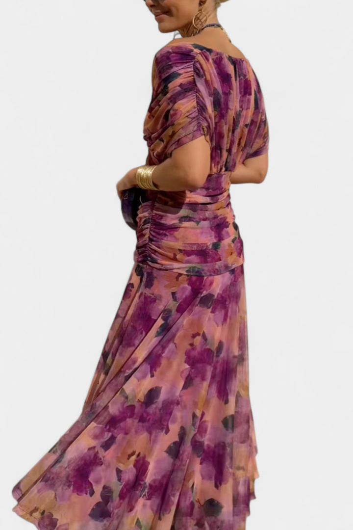 Florendra™ | Floral Long Dress V-Neck