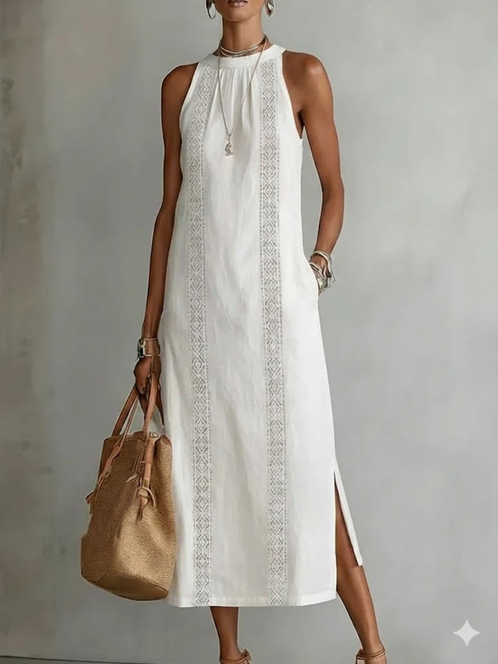 Julia | Retro Lace Denim Dress