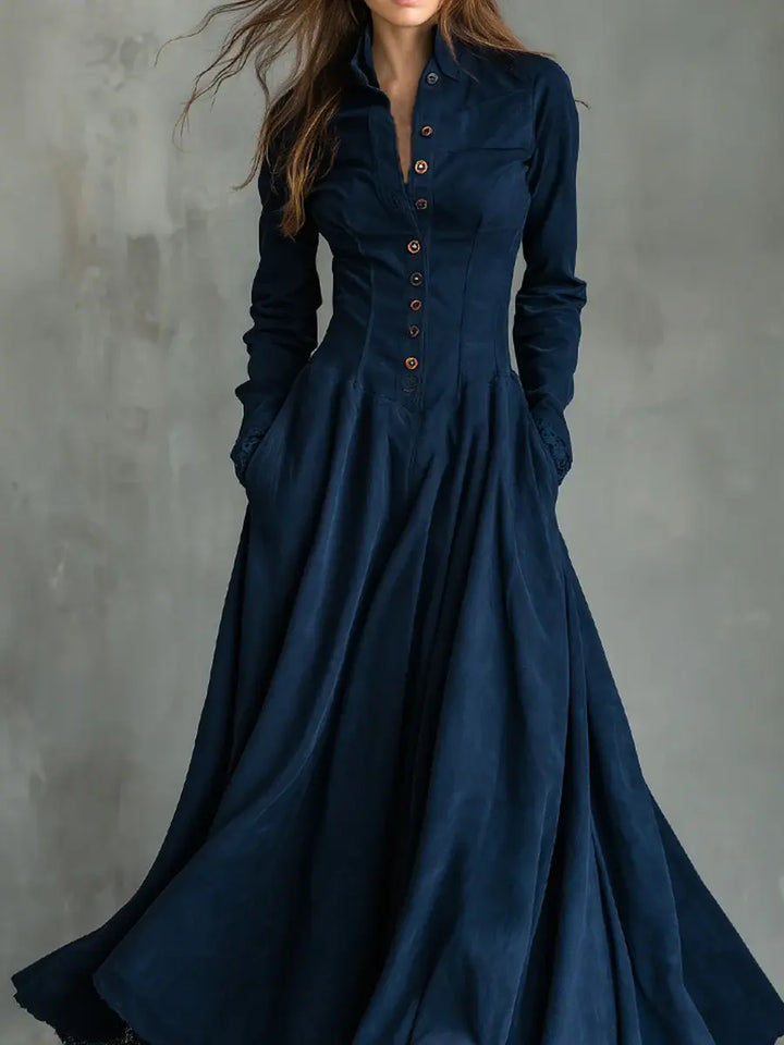 DARK BLUE GOTHIC DRESS WITH LACE