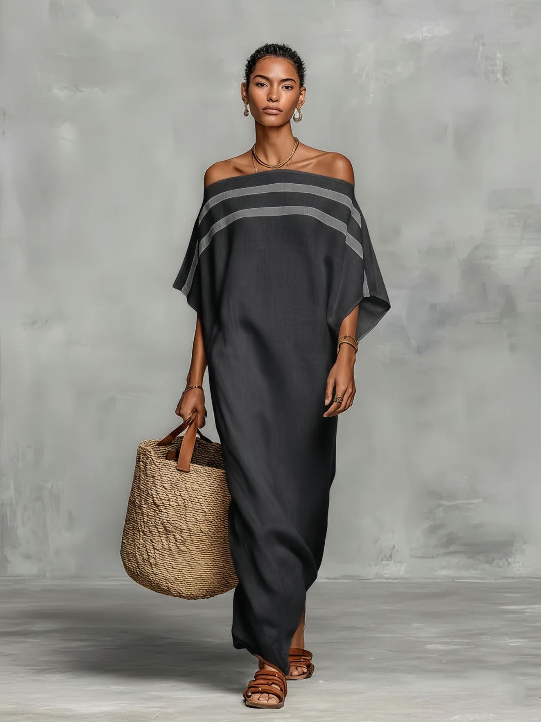 OFF-THE-SHOULDER MAXI DRESS