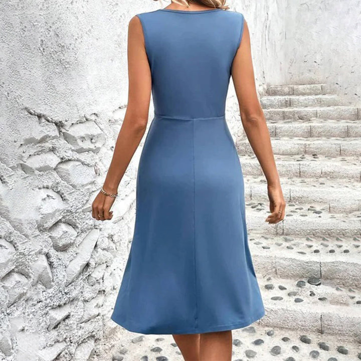 Brandi | Wrap Midi Dress – V Neckline & Fitted Silhouette