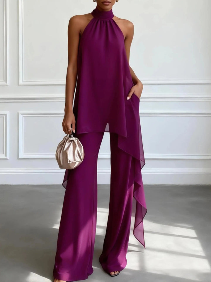 Tiffany | Elegant Halter Set with Pants