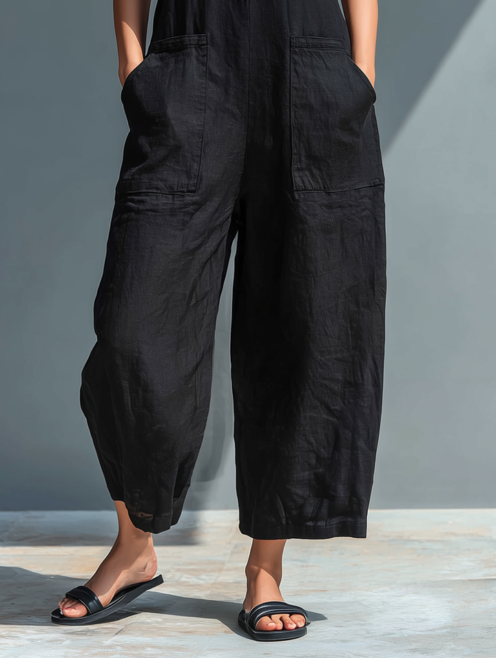 Brisa | Loose-Fitting Sleeveless Jumpsuit with Front Buttons