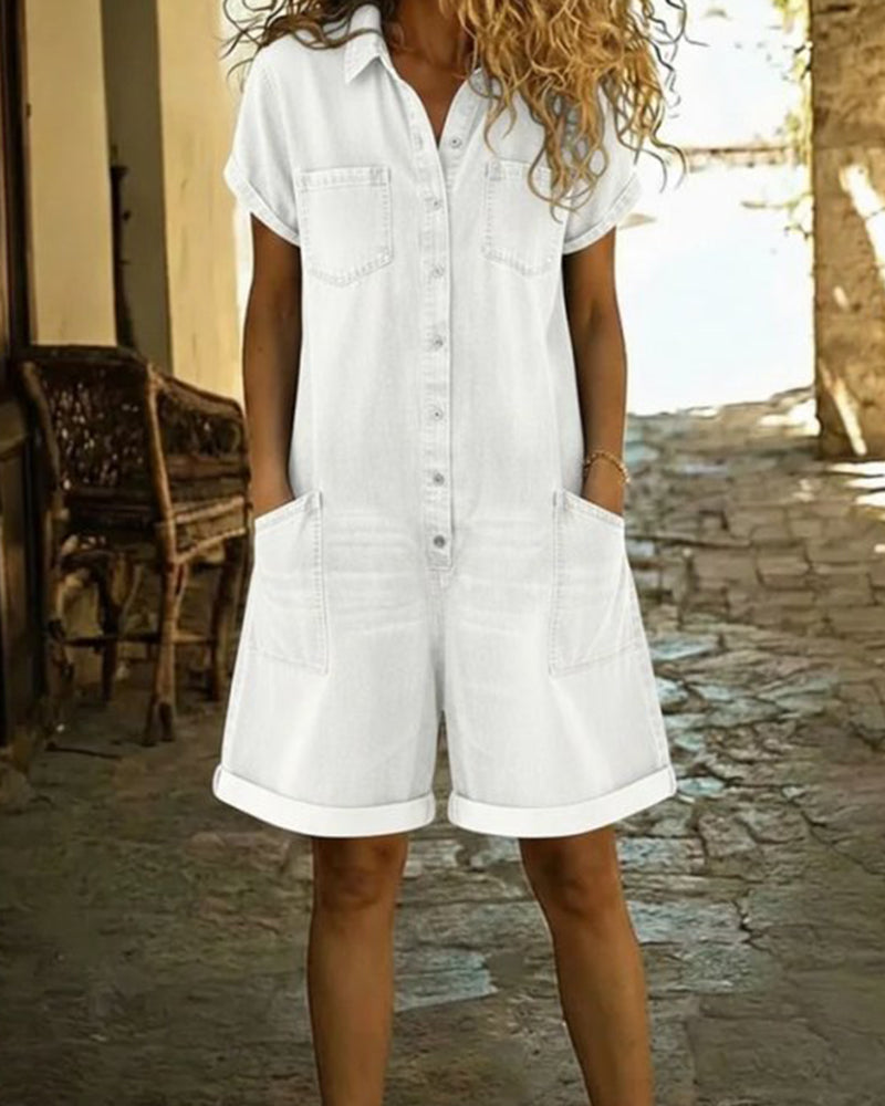 Delya | Short Sleeve Playsuit Dress.