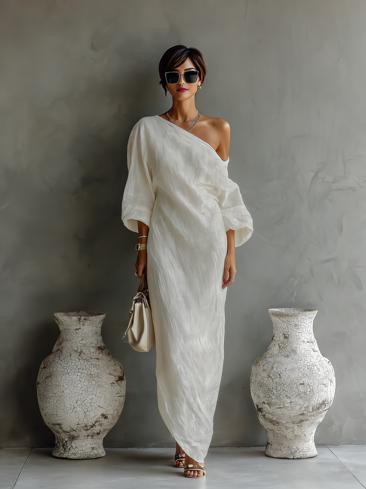 ONE-SHOULDER MAXI DRESS