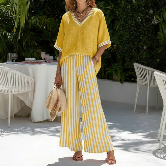 Jaylynn | Luxury Striped Linen Set