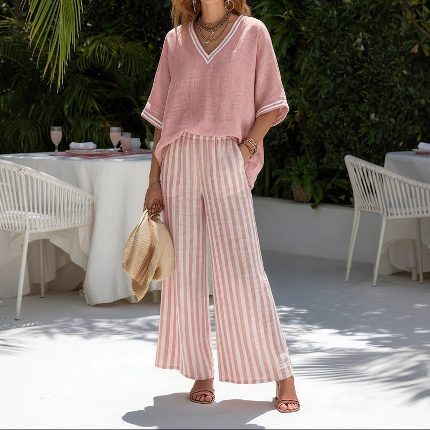 Jaylynn | Luxury Striped Linen Set