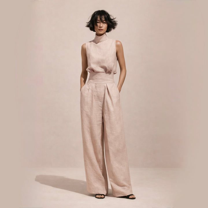 Elena | Chic High-Waist Jumpsuit