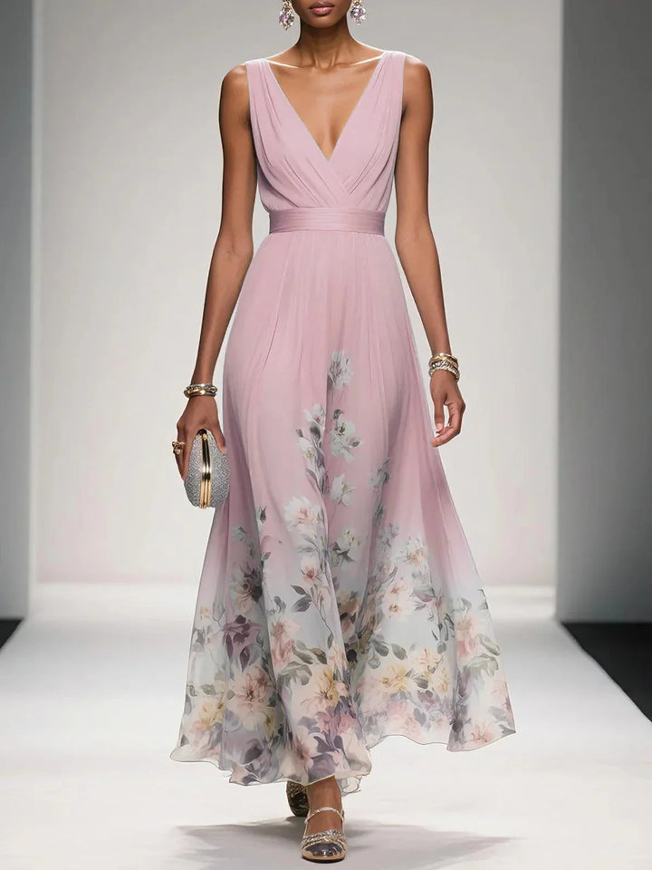 SLEEVELESS V-NECK MAXI DRESS